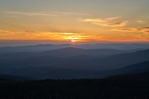 Gemeinde Neuschönau Landkreis Freyung-Grafenau Lusen Sonnenuntergang Landschaft (Dirschl Johann) Deutschland FRG